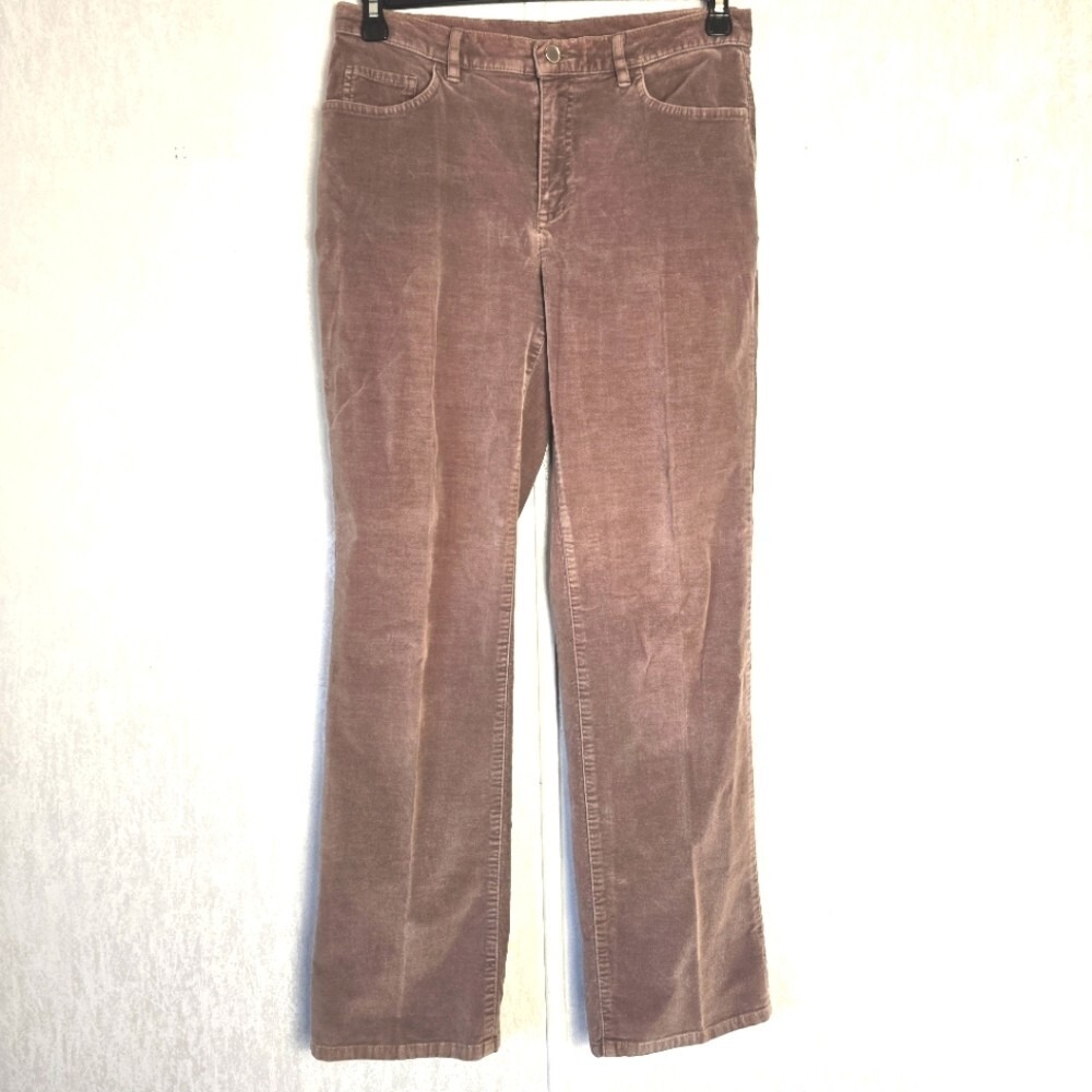 Talbots Womens Size 6 Sandy Brown Cotton Spandex Velvet Microfiber Stretch Pants